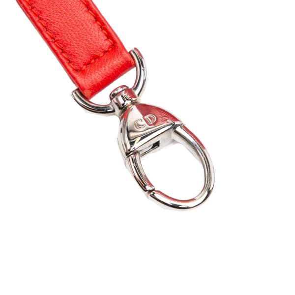 Pre-owned Dior Medium Lambskin Cannage Lady Dior Red