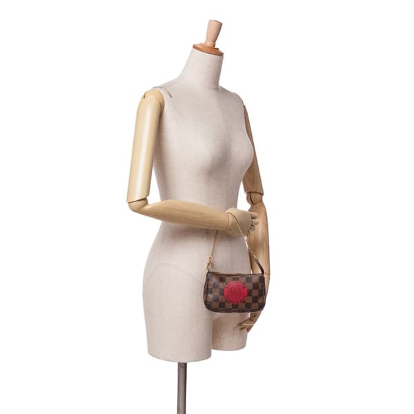 Pre-owned Louis Vuitton Damier Ebene Trunks and Bags Mini Pochette Accessoires Brown