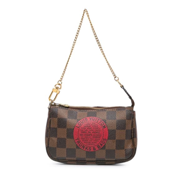 Pre-owned Louis Vuitton Damier Ebene Trunks and Bags Mini Pochette Accessoires Brown