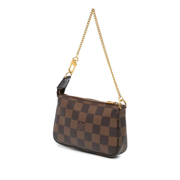 Pre-owned Louis Vuitton Damier Ebene Trunks and Bags Mini Pochette Accessoires Brown