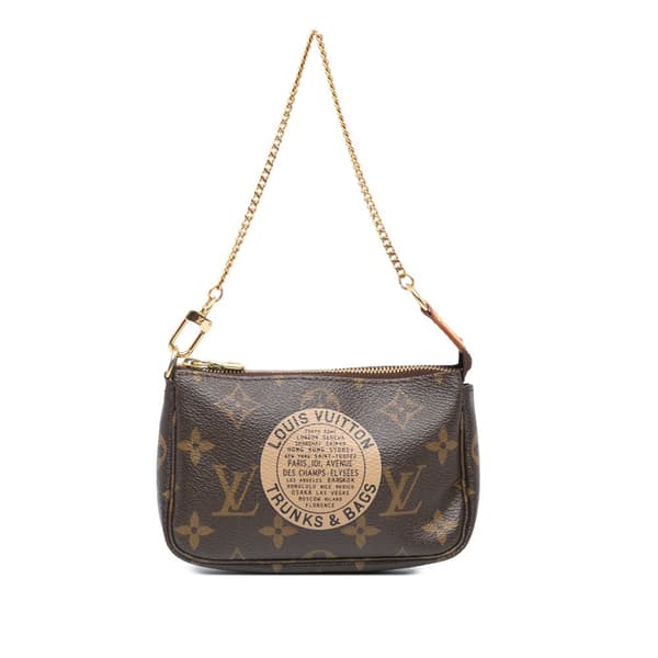 Pre-owned Louis Vuitton Monogram Trunks and Bags Mini Pochette Accessoires Brown