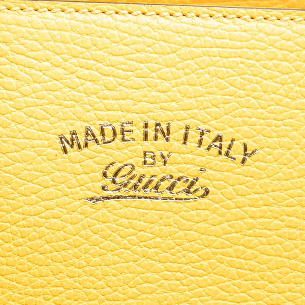 Pre-owned Gucci Mini Leather Swing Satchel Yellow