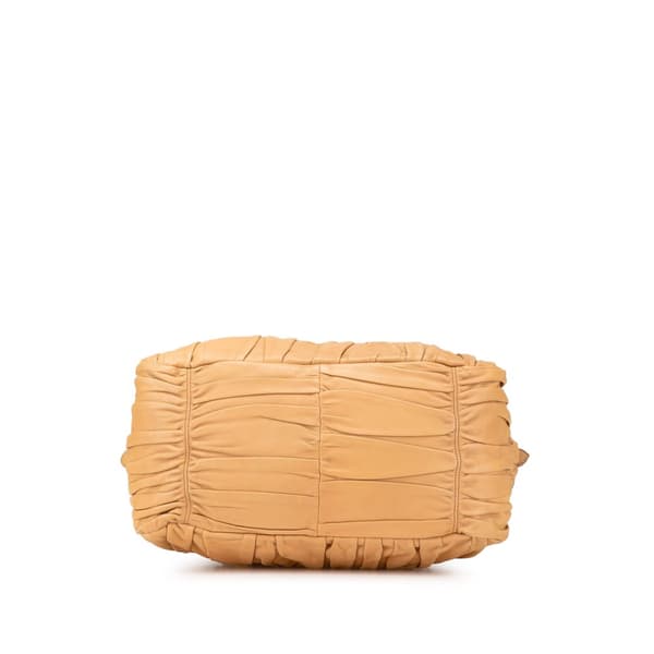 Pre-owned Prada Nappa Gaufre Satchel  Brown