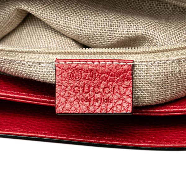 Pre-owned Gucci Medium Dollar Calf Interlocking G Satchel Red