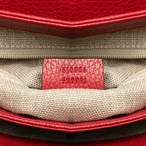 Pre-owned Gucci Medium Dollar Calf Interlocking G Satchel Red