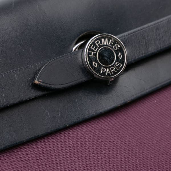 Pre-owned Hermès Toile Herbag Zip 31 Purple