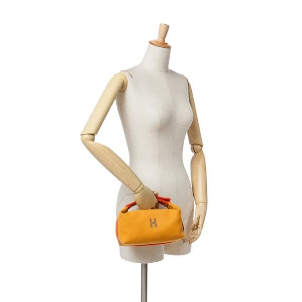 Pre-owned Hermès Small Toile Bride A Brac Yellow