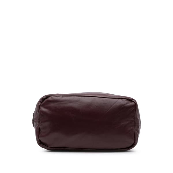 Pre-owned Prada Tessuto and Nappa Reversible Satchel Red