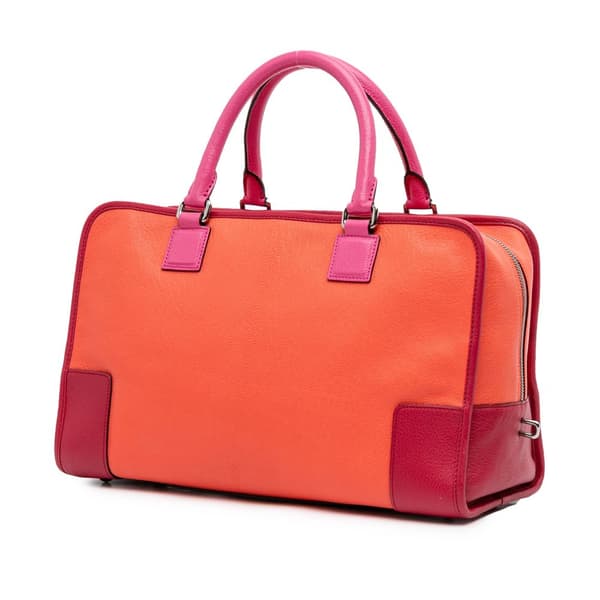 Pre-owned LOEWE Tricolor Leather Amazona 36 Orange
