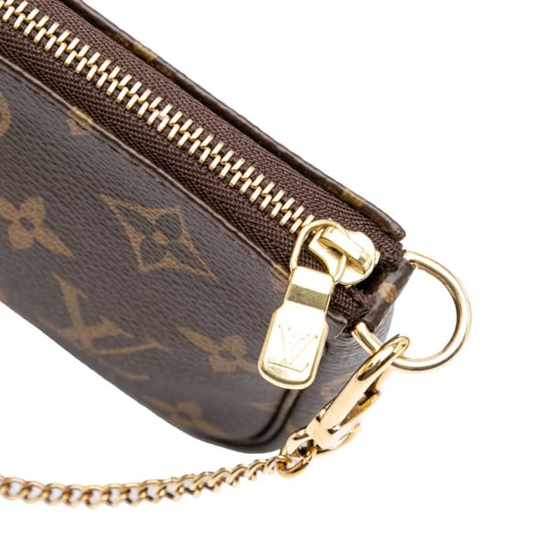 Pre-owned Louis Vuitton Monogram Mini Pochette Accessoires Brown