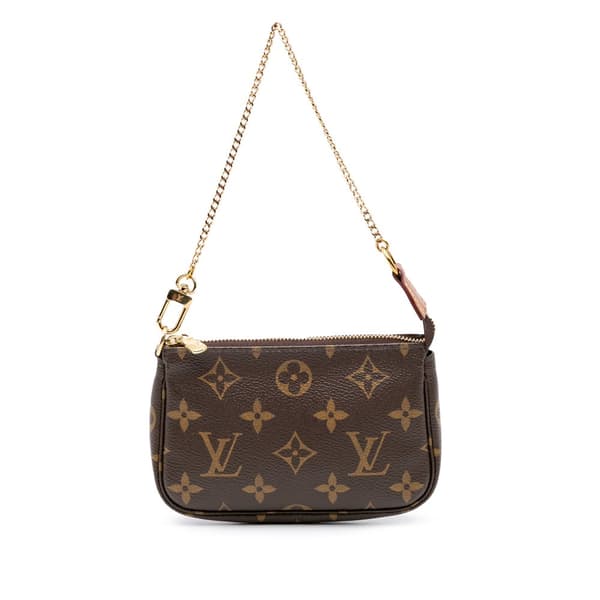 Pre-owned Louis Vuitton Monogram Mini Pochette Accessoires Brown
