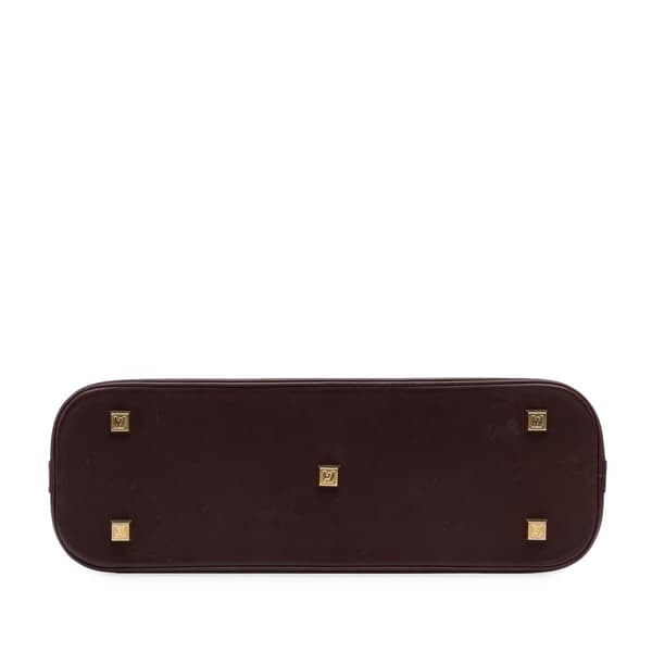 Pre-owned Louis Vuitton Monogram Mini Lin Alma Horizontal Red