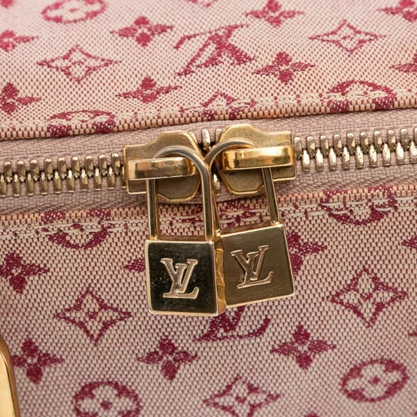 Pre-owned Louis Vuitton Monogram Mini Lin Alma Horizontal Red