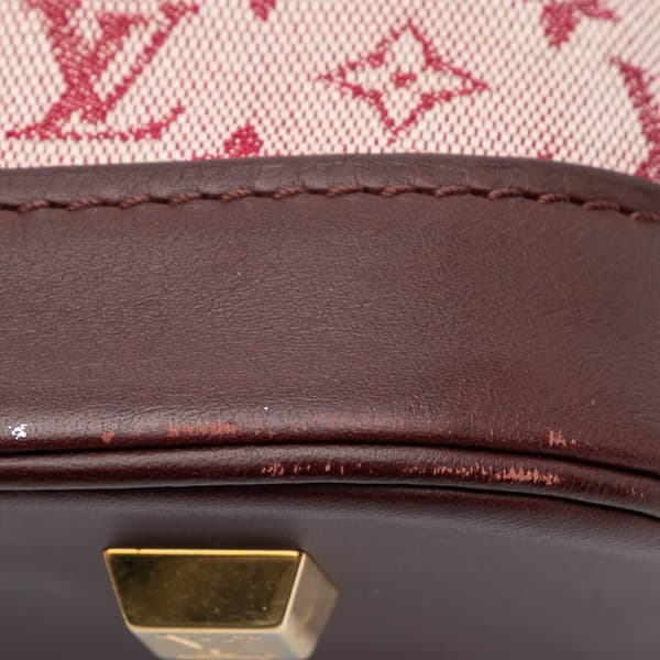 Pre-owned Louis Vuitton Monogram Mini Lin Alma Horizontal Red