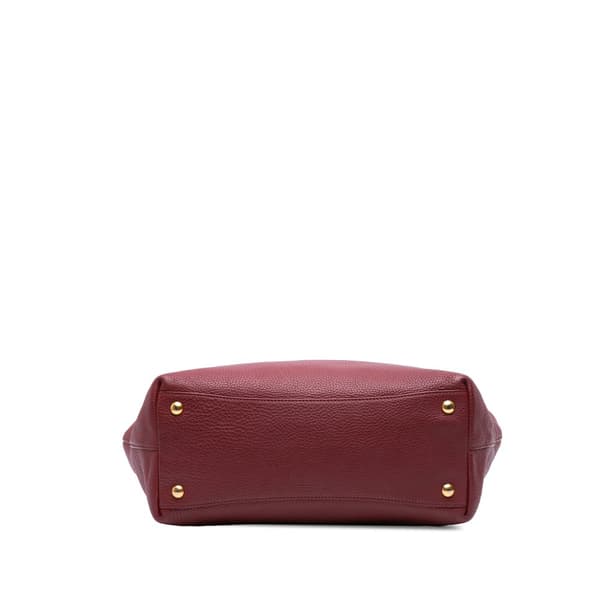 Pre-owned Miu Miu Large Vitello Daino Convertible Shopper Tote Red