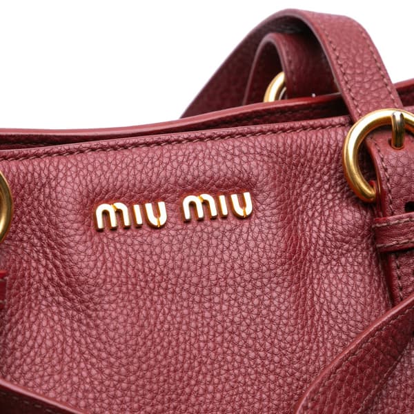 Pre-owned Miu Miu Large Vitello Daino Convertible Shopper Tote Red