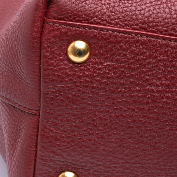 Pre-owned Miu Miu Large Vitello Daino Convertible Shopper Tote Red