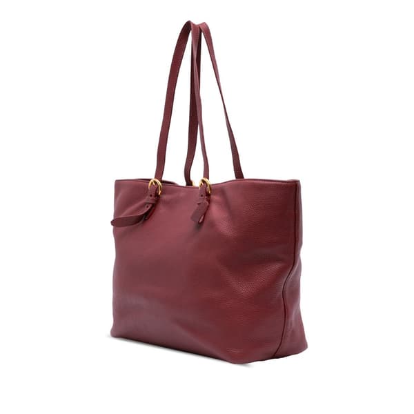 Pre-owned Miu Miu Large Vitello Daino Convertible Shopper Tote Red