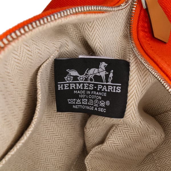 Pre-owned Hermès Small Toile Bride A Brac Orange