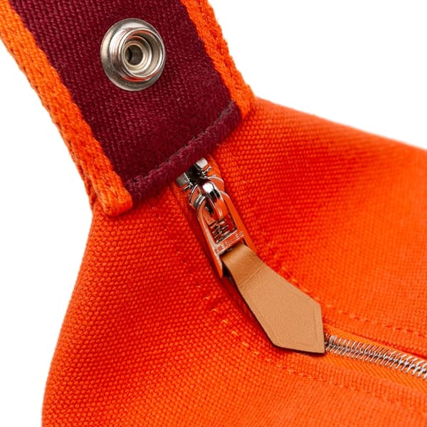 Pre-owned Hermès Small Toile Bride A Brac Orange