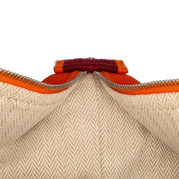 Pre-owned Hermès Small Toile Bride A Brac Orange