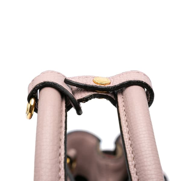 Pre-owned Burberry Medium Leather and House Check Banner Satchel Pink