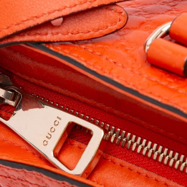 Pre-owned Gucci Small Microguccissima Bree Satchel Orange