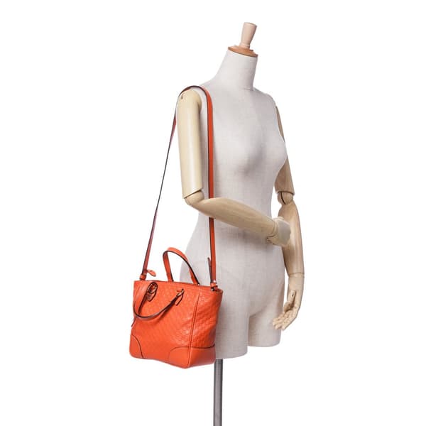 Pre-owned Gucci Small Microguccissima Bree Satchel Orange