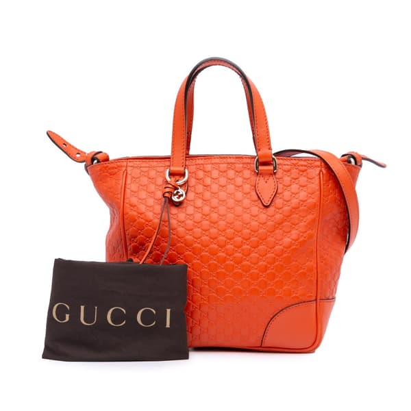 Pre-owned Gucci Small Microguccissima Bree Satchel Orange