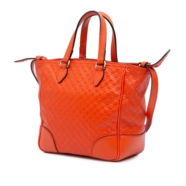 Pre-owned Gucci Small Microguccissima Bree Satchel Orange