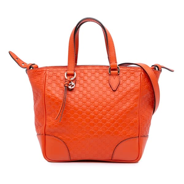 Pre-owned Gucci Small Microguccissima Bree Satchel Orange