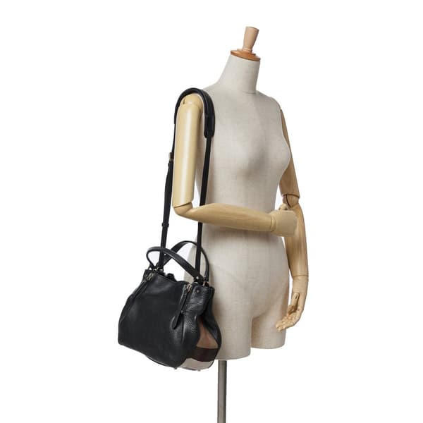 Pre-owned Burberry Leather Maidstone Satchel Black
