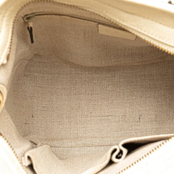 Pre-owned Gucci Small GG Canvas Bree Satchel Brown