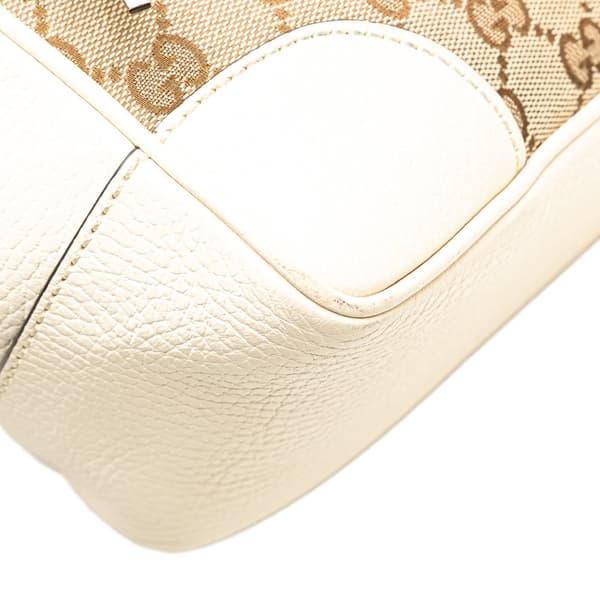 Pre-owned Gucci Small GG Canvas Bree Satchel Brown