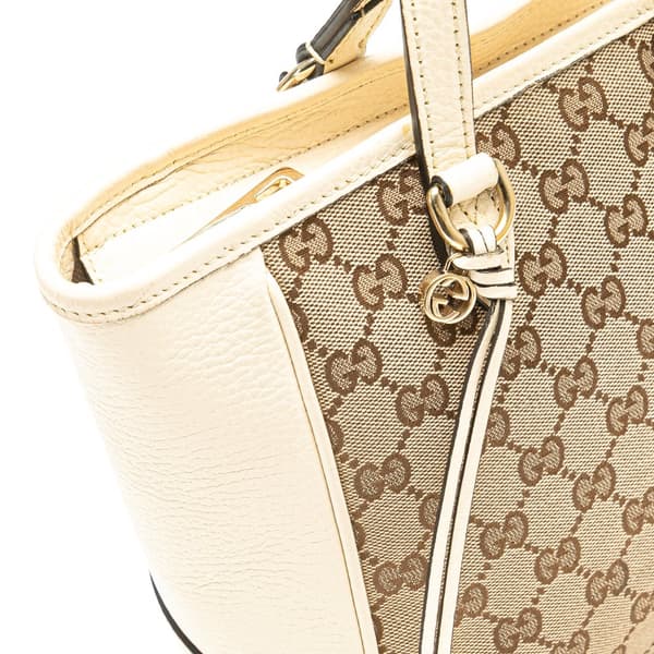 Pre-owned Gucci Small GG Canvas Bree Satchel Brown
