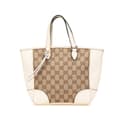 Miniatyrbillede 1 af 10: Pre-owned Gucci Small GG Canvas Bree Satchel Brown