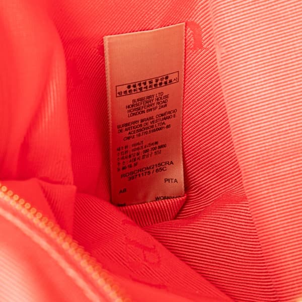 Pre-owned Burberry Small Heritage Grain Check Embossed Orchard Bowling Bag Pink