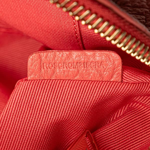 Pre-owned Burberry Small Heritage Grain Check Embossed Orchard Bowling Bag Pink