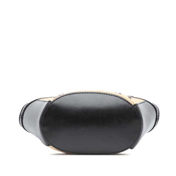 Pre-owned Marni Micro Calfskin and Raffia Effect Tropicalia Satchel Black