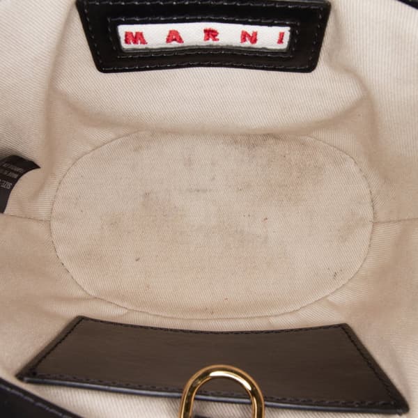 Pre-owned Marni Micro Calfskin and Raffia Effect Tropicalia Satchel Black