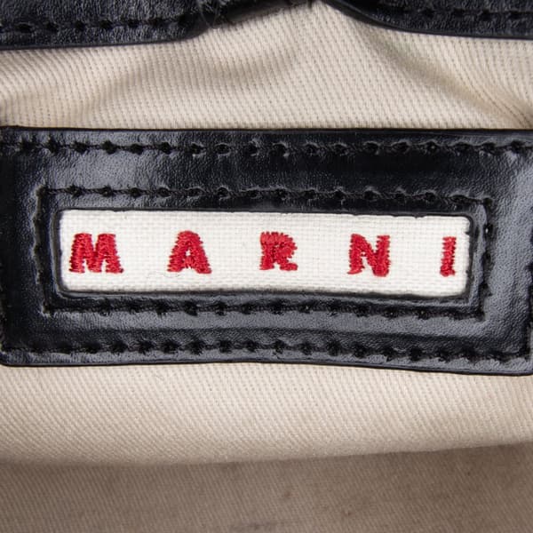 Pre-owned Marni Micro Calfskin and Raffia Effect Tropicalia Satchel Black