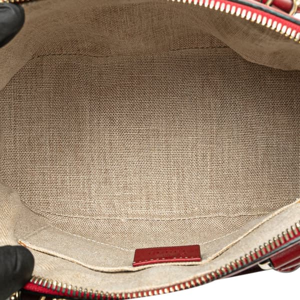 Pre-owned Gucci Mini Microguccissima Dome Satchel Red
