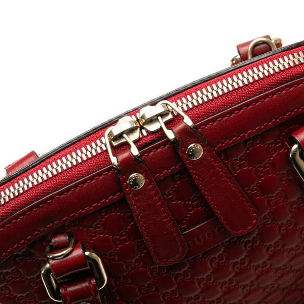 Pre-owned Gucci Mini Microguccissima Dome Satchel Red