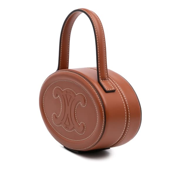 Pre-owned Celine Calfskin Cuir Triomphe Oval Handbag Brown