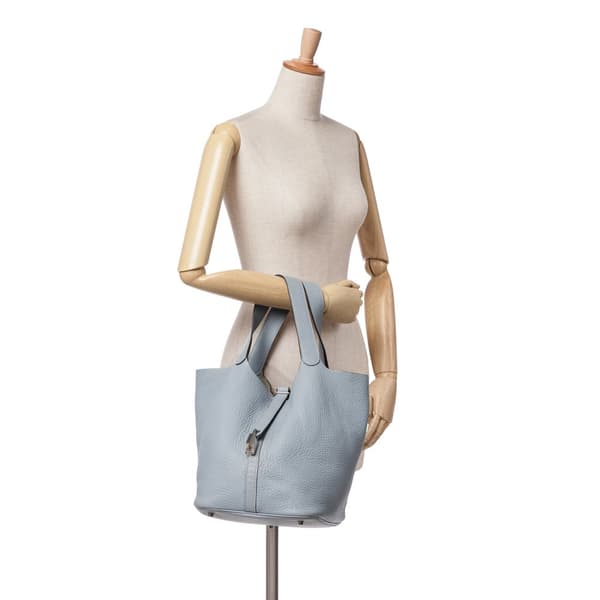 Pre-owned Hermès Clemence Picotin Lock 26 Blue