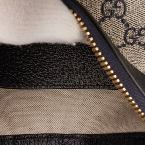 Pre-owned Gucci Small GG Supreme Ophidia Web Satchel Brown