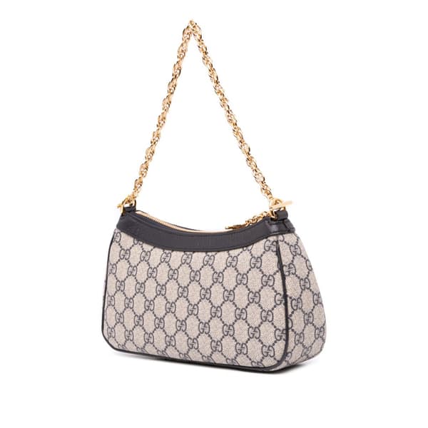 Pre-owned Gucci Small GG Supreme Ophidia Web Satchel Brown