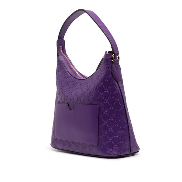 Pre-owned Gucci Guccissima Linea A Satchel Purple