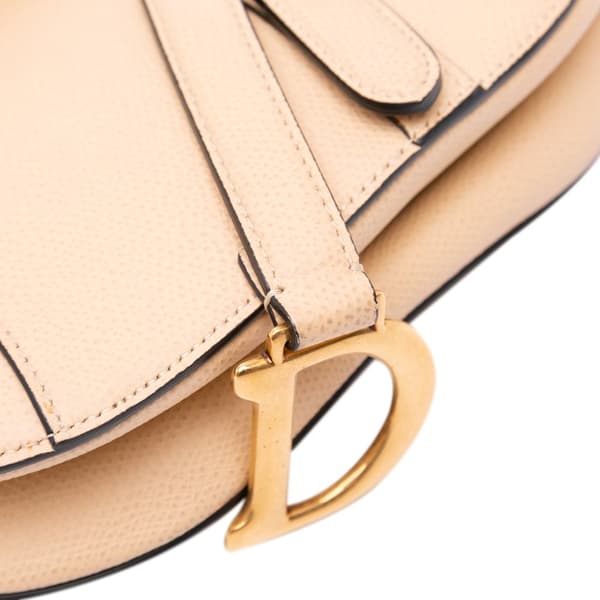 Pre-owned Dior Mini Grained Calfskin Saddle Brown