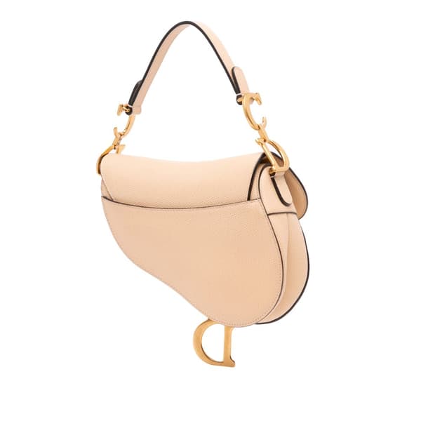 Pre-owned Dior Mini Grained Calfskin Saddle Brown